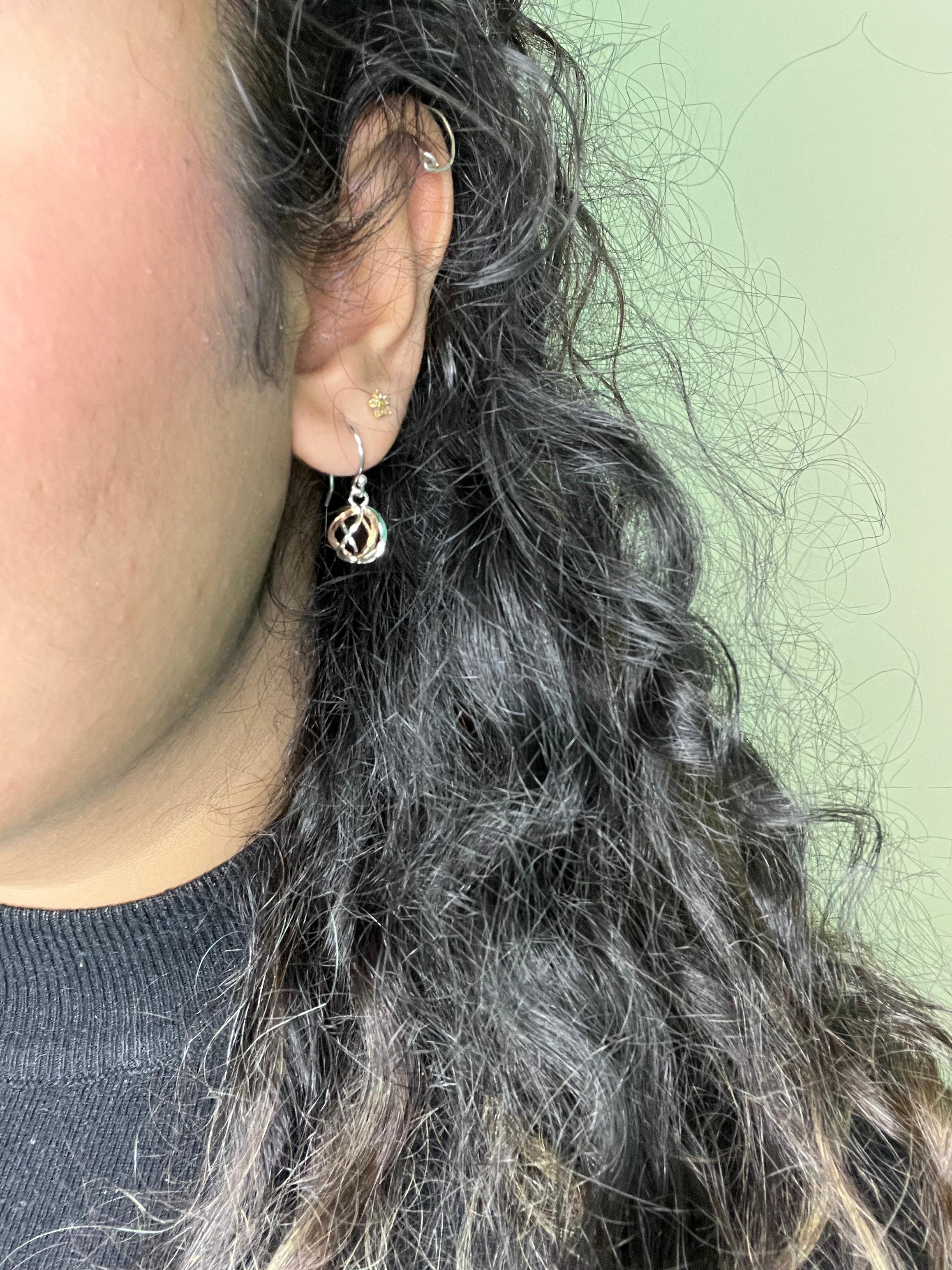 Purpleluck Rose Gold Silver Celtic Dangle Earrings