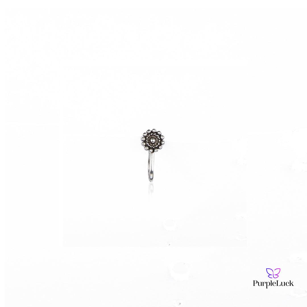 Sana Oxidized Silver Nose Pin purpleluck.co
