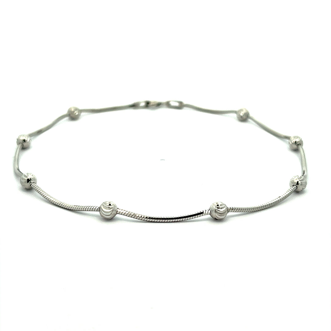 PurpleLuck Alyssa 925 Silver Anklet. Minimal sleek ankle jewellery for women and girls. Dainty single anklet