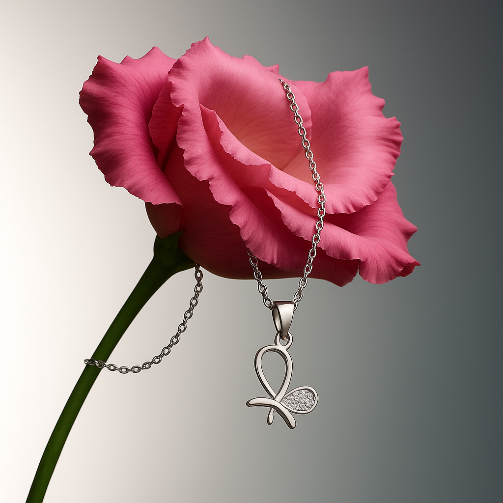 purpleluck gisele silver pendant. Butterfly shaped sterling silver pendant
