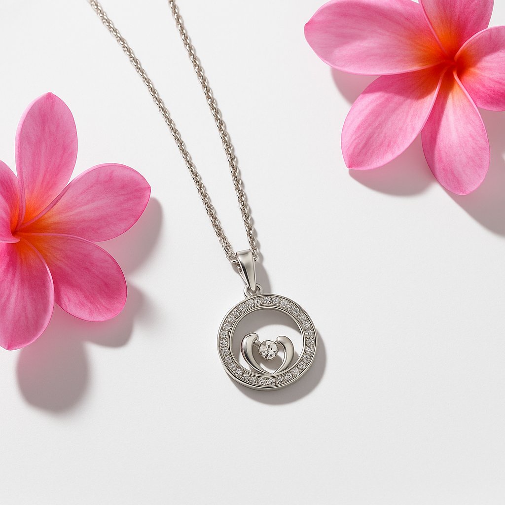 PurpleLuck Miss World 925 Silver Pendant. Simple and elegant jewellery for women. Gift for girlfriend and wife