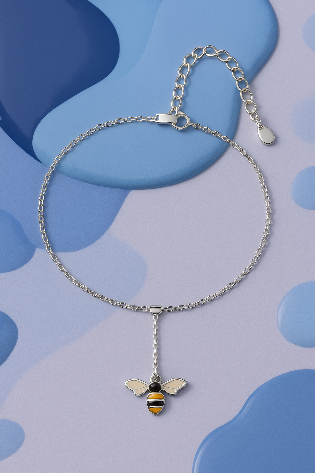 PurpleLuck Lucia 925 Silver Bracelet. Bee charm adjustable bracelet for girls and Women. Valentine and birthday gift for girlfriend