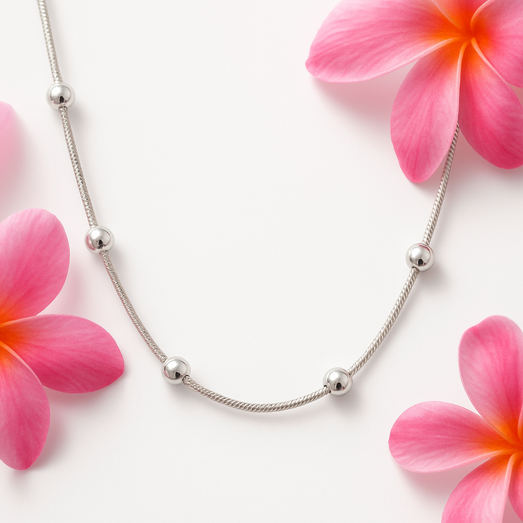Purpleluck Frances 925 Silver Italian Necklace for daily and party wear with modern and charming design. Perfect for gifting