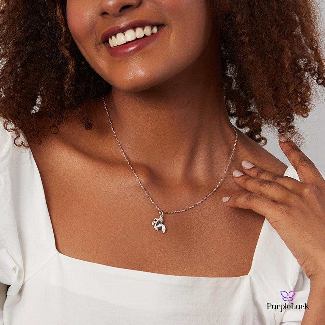 PurpleLuck Ava 925 Silver Butterfly Pendant. Charming party wear pendant with elegant design for women an girls.