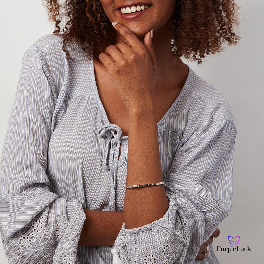 PurpleLuck Rehana 925 Silver Bracelet. Dainty and Luxurious bracelet for Women and girls. Charming gift for Wife and Sister