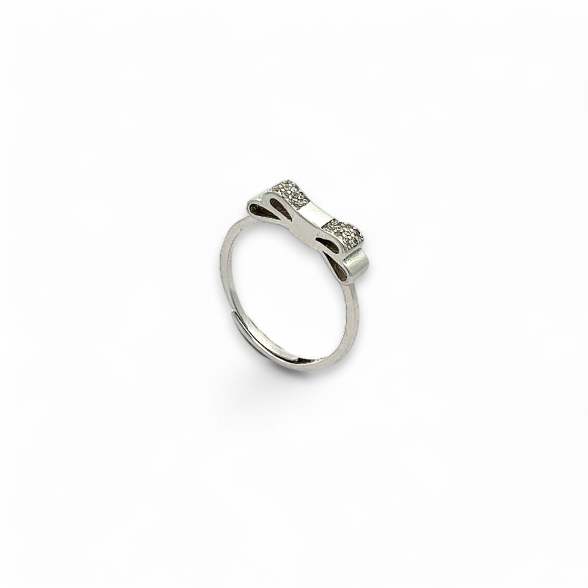 PurpleLuck Sienna 925 Silver Bow Ring. Cute and minimal design adjustable ring Perfect for gifting for girlfriend. Simple daily wear