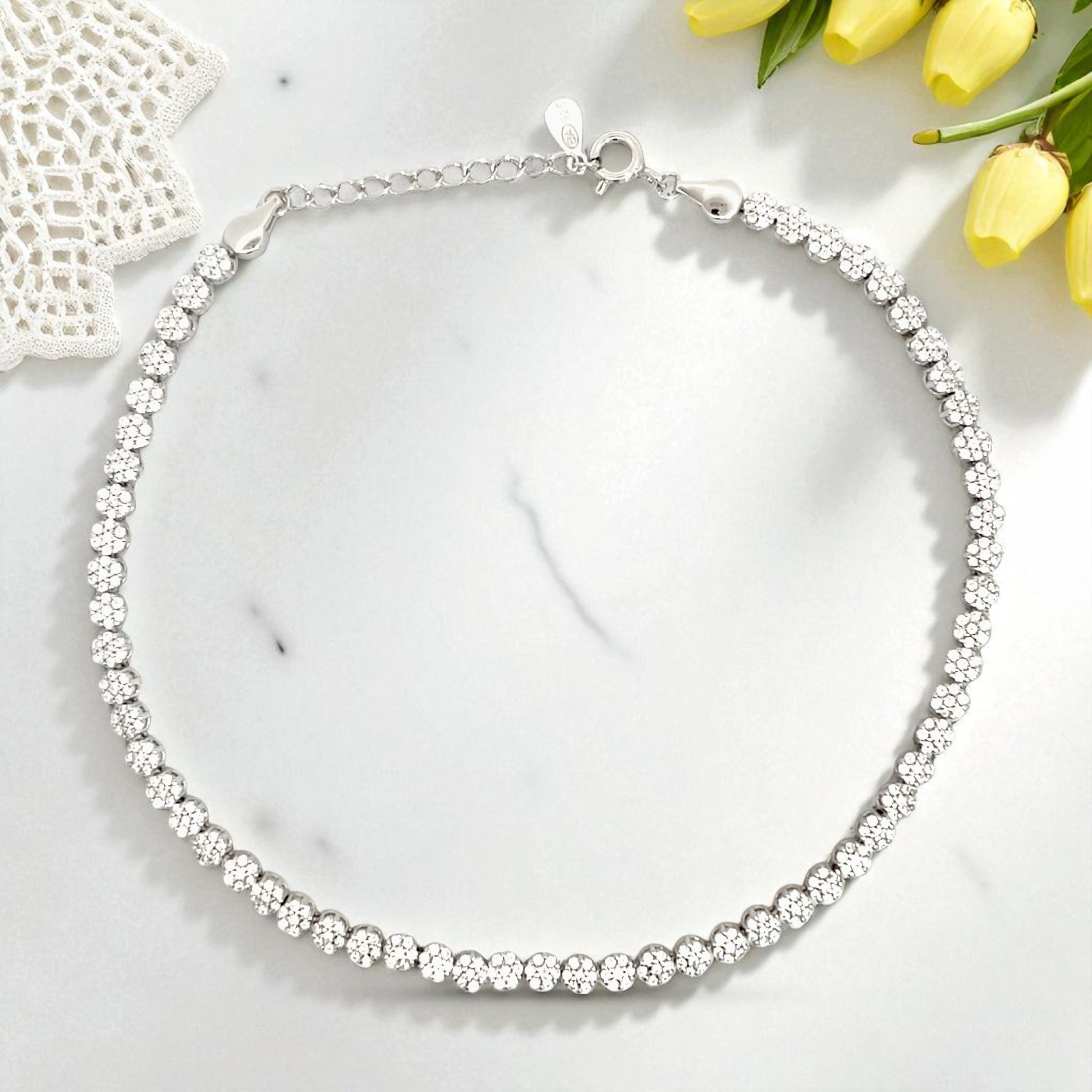 Purpleluck Silver Eternal Shine Anklet dainty jewelry for women gift for girlfriend