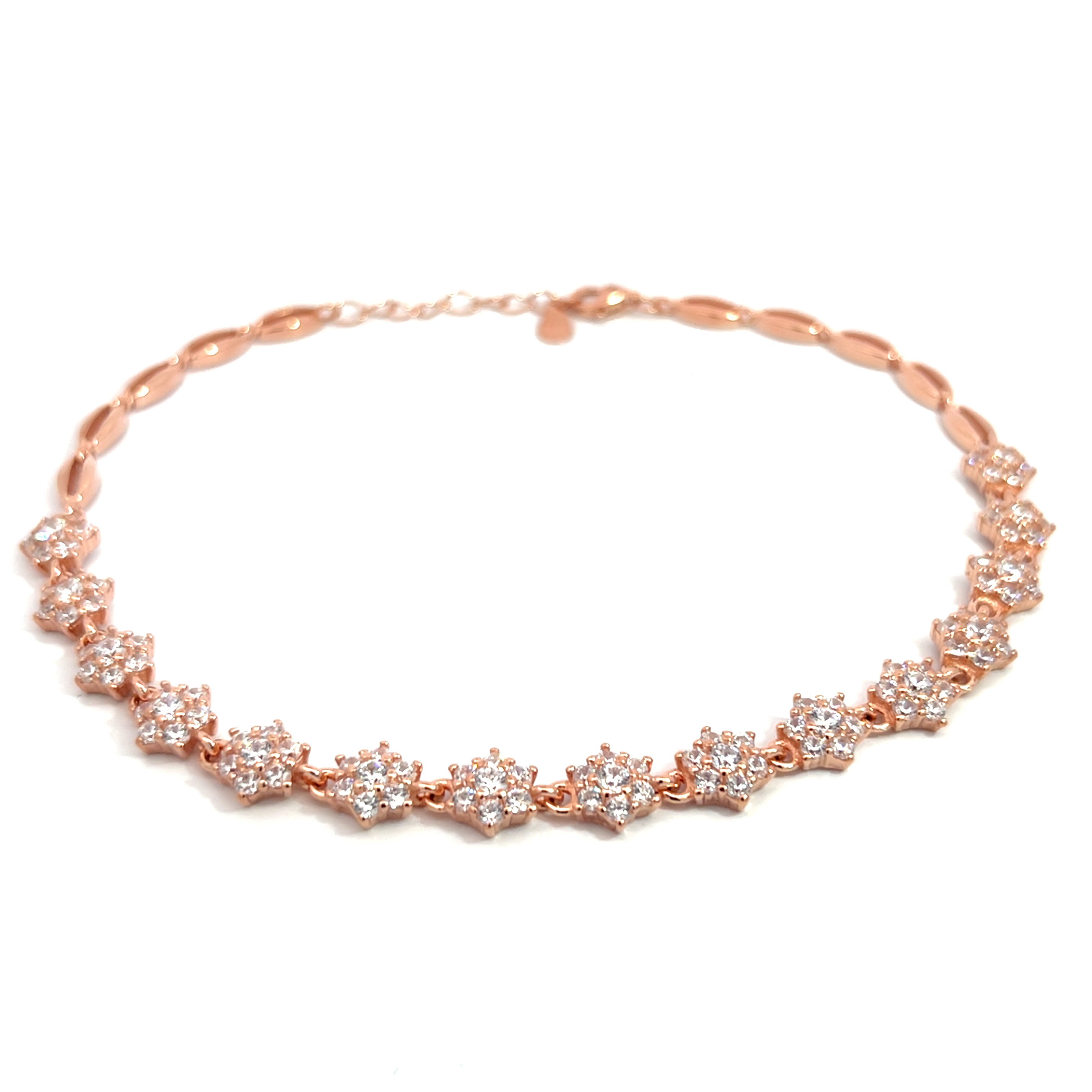PurpleLuck Shimmering Floral 925 Silver Anklet trendy foot jewellery