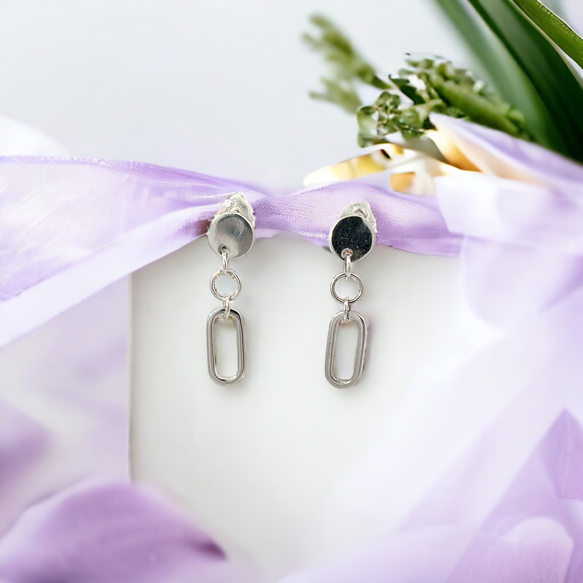 PurpleLuck Annette Silver Drop Earrings