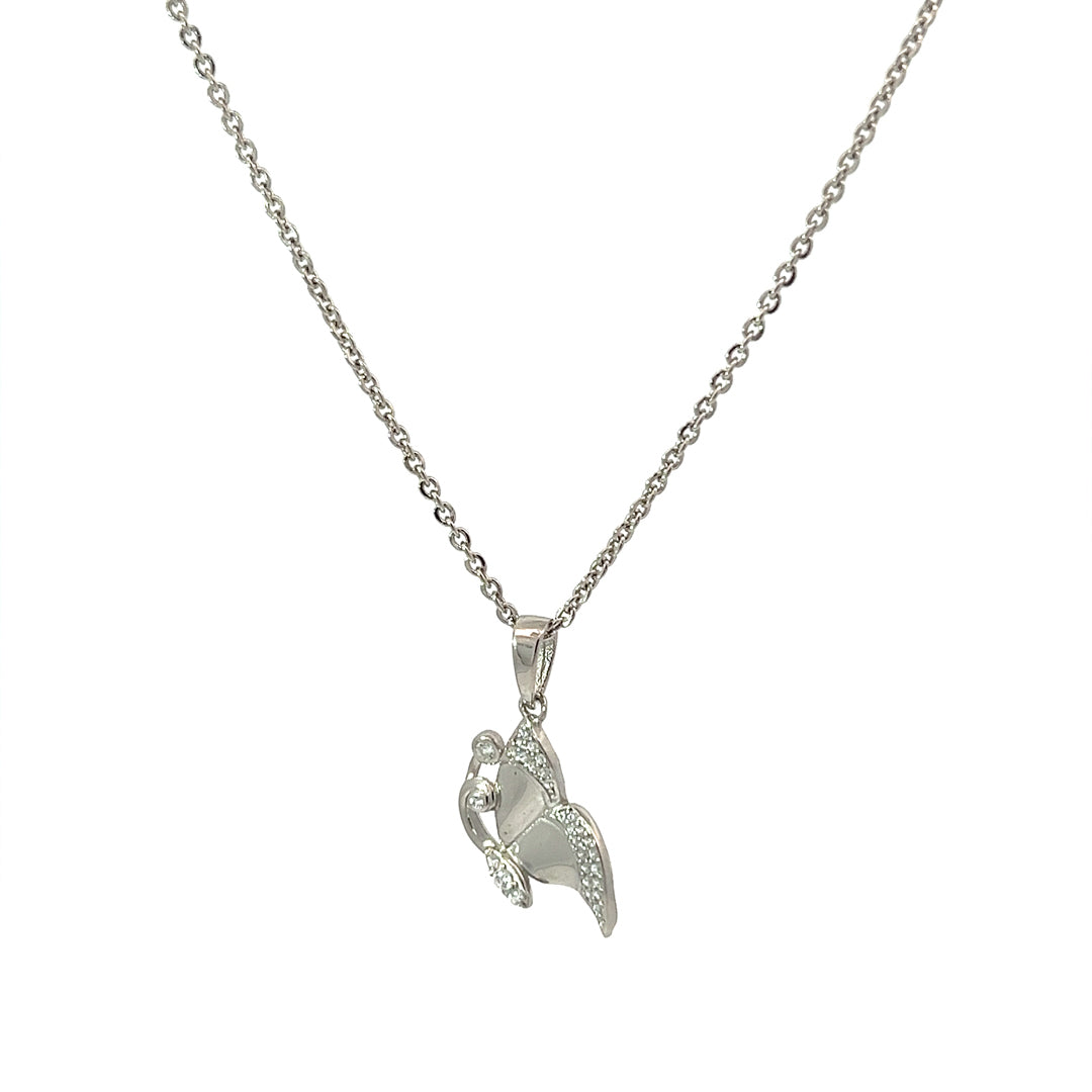 PurpleLuck Ava 925 Silver Butterfly Pendant. Charming party wear pendant with elegant design for women an girls.