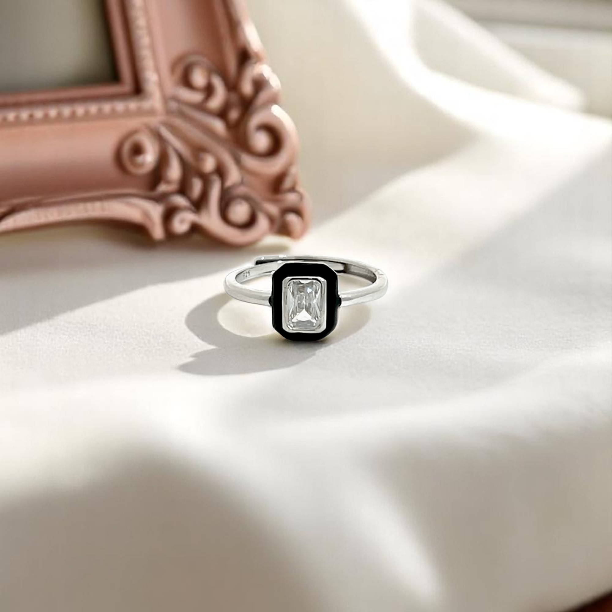 Purpleluck Eclipsed Elegance 925 Silver Ring for birthday gift for wife and girlfriend