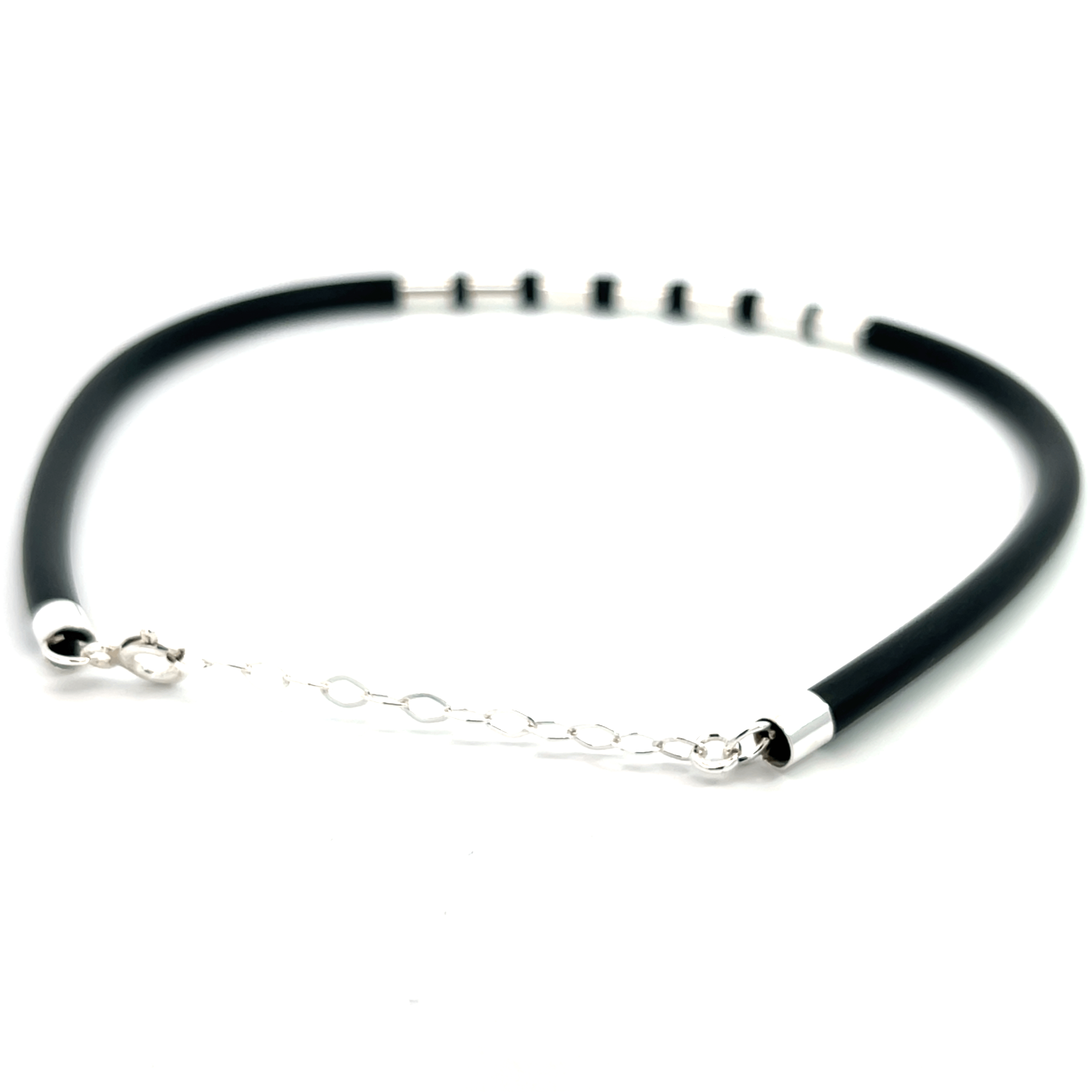 Purpleluck Night Veil 925 Silver Anklet traditional black anklet for women. Trendy and minimal anklet for daily wear