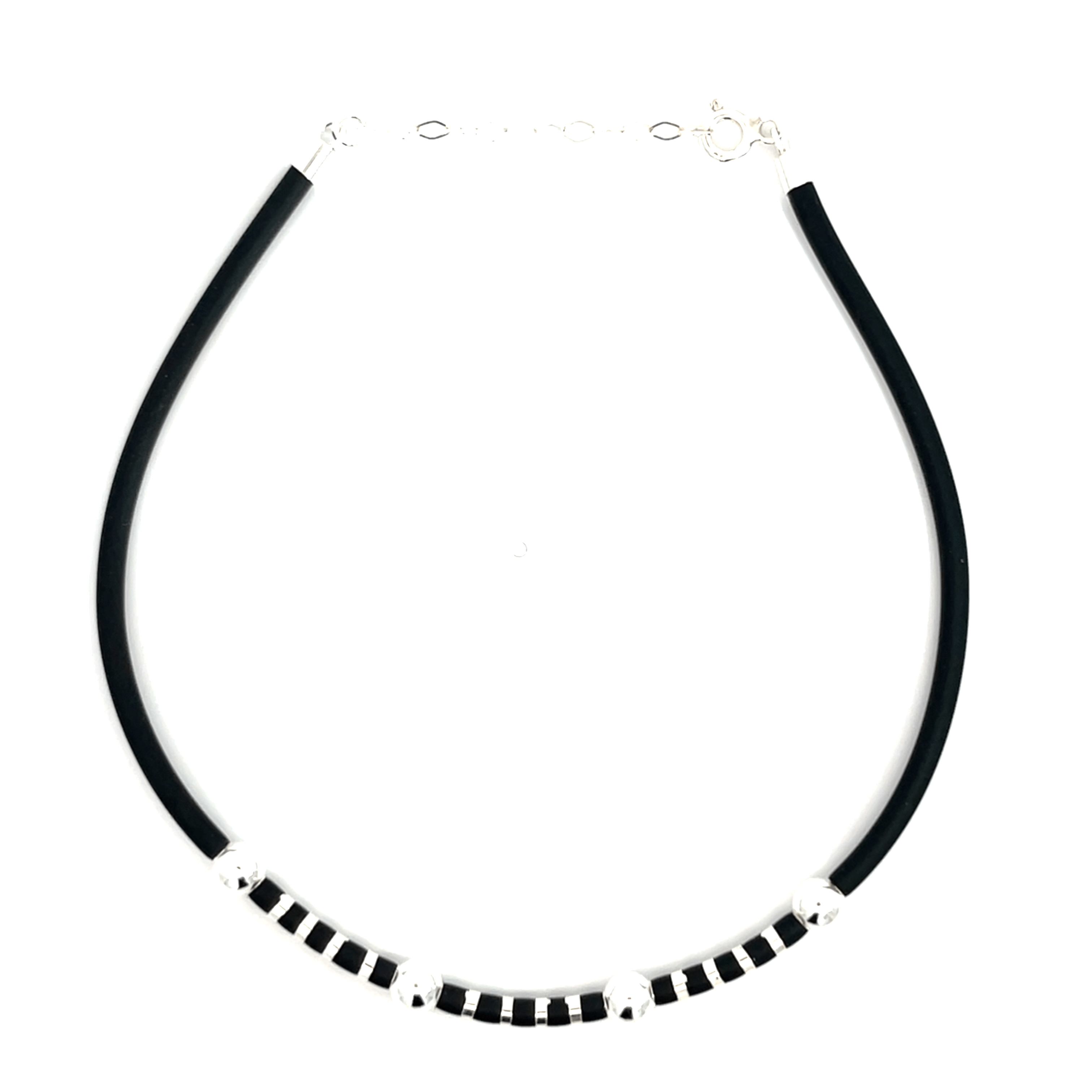 Purpleluck Nocturne Muse 925 Silver Anklet traditional black anklet for women. Trendy and minimal anklet for daily wear