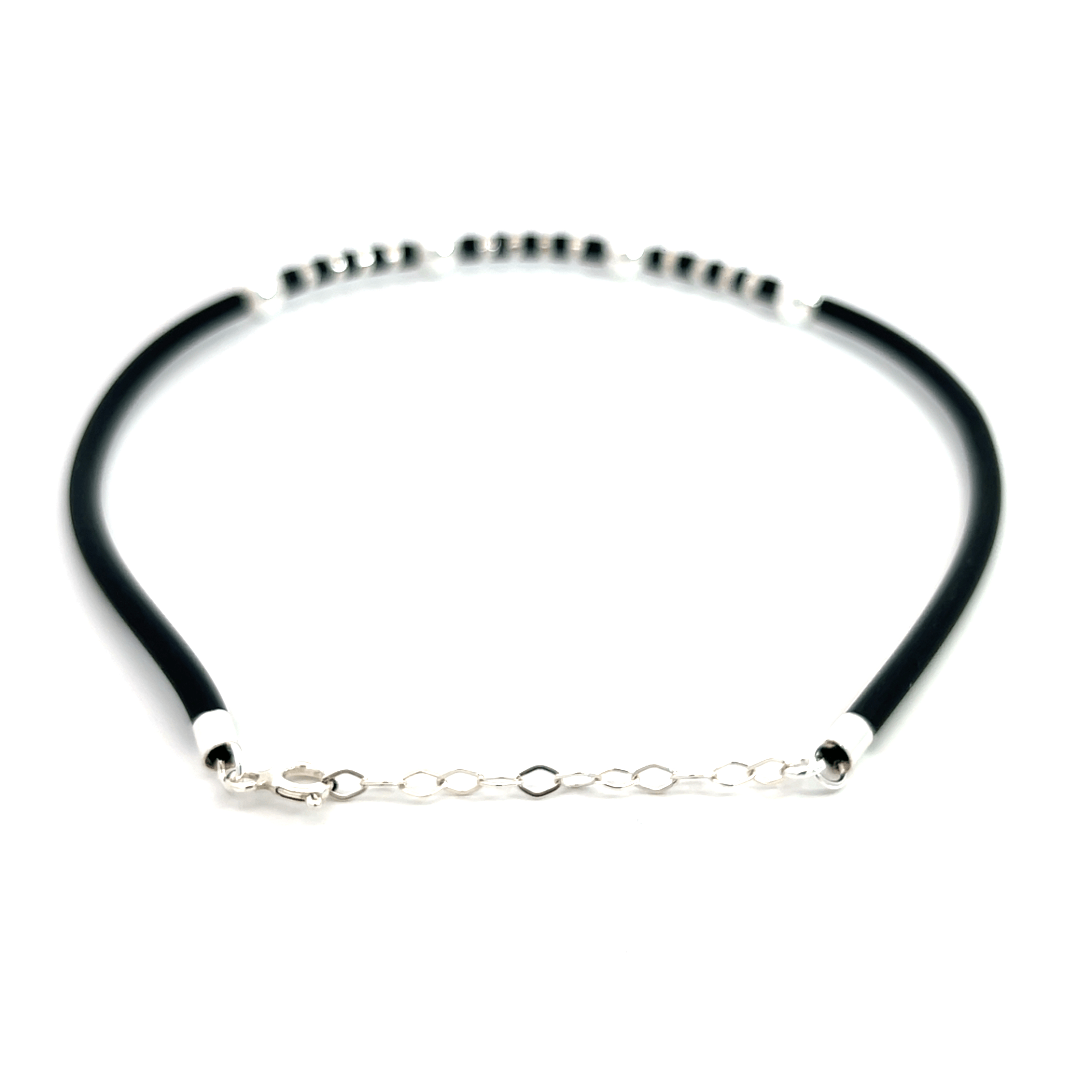 Purpleluck Nocturne Muse 925 Silver Anklet traditional black anklet for women. Trendy and minimal anklet for daily wear