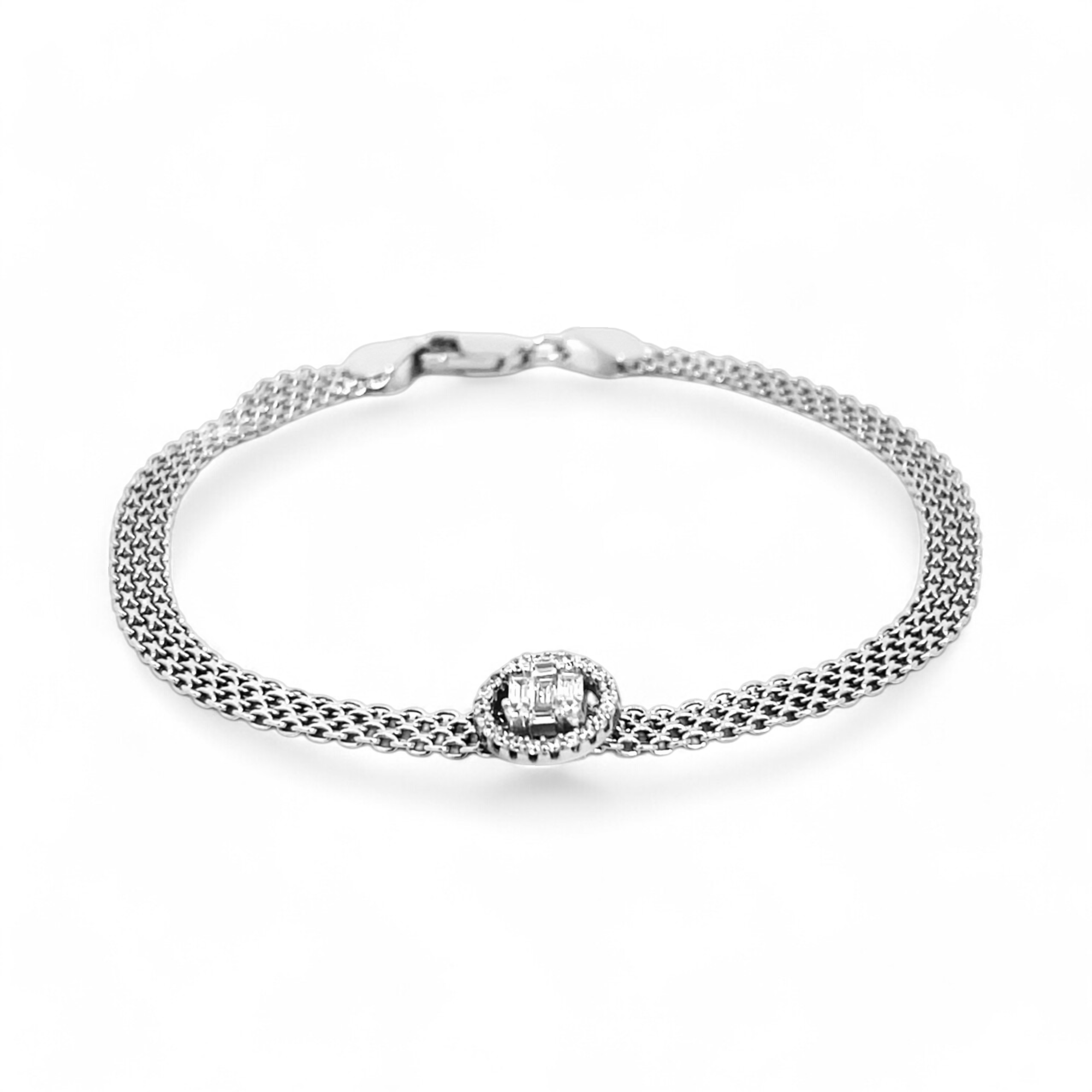 PurpleLuck Silver Ethereal Chain Bracelet. Women and girl Sterling Silver bracelet with chain design