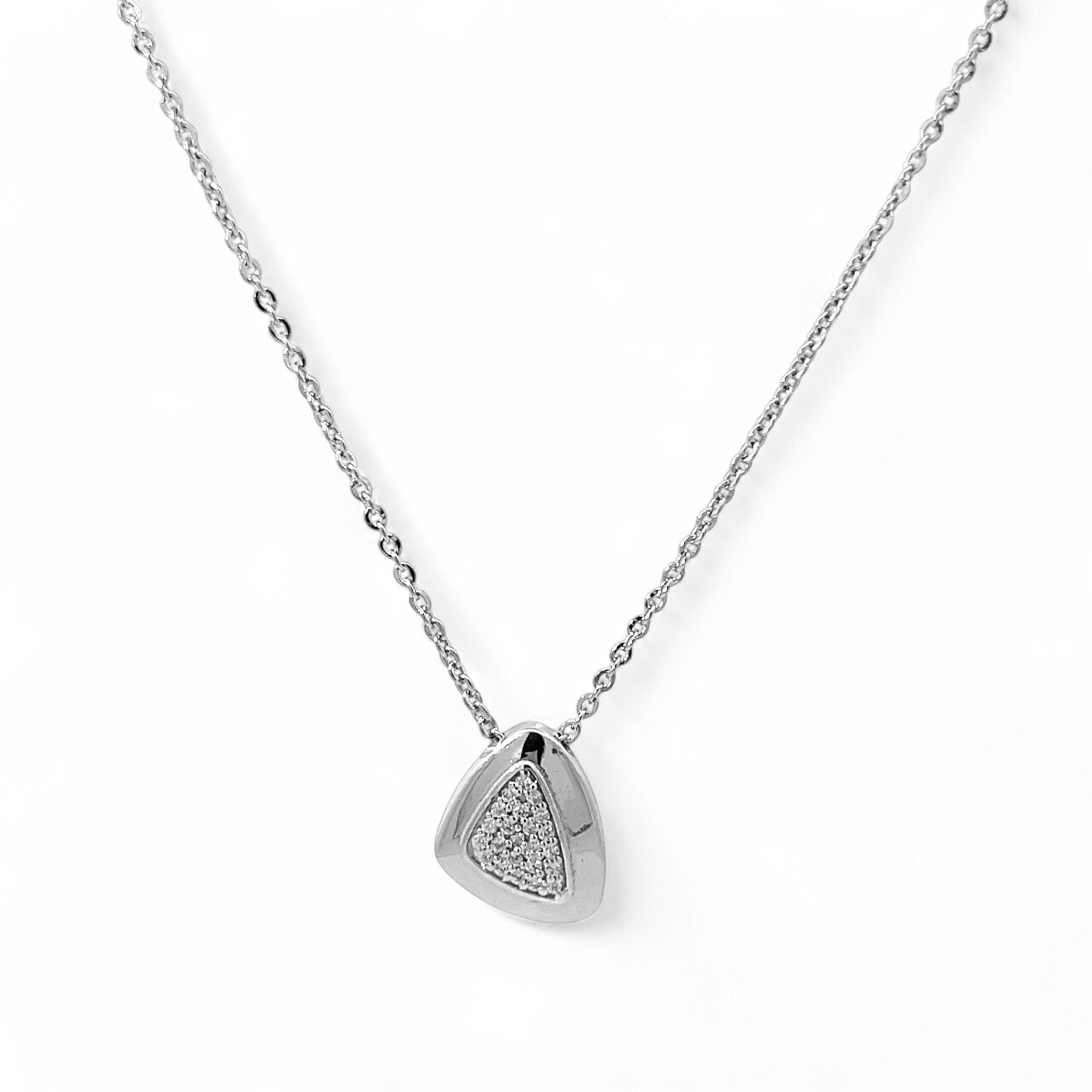 Purpleluck Silver Diva Necklace. Sterling Silver Contemporary minimal design pendant for women and girls for daily wear