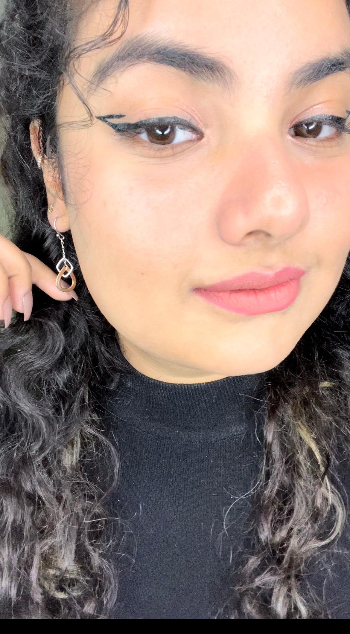 PurpleLuck Estelle 925 Silver and Silver Drop Earrings. Rose Gold and Silver trendy earrings for women and girls