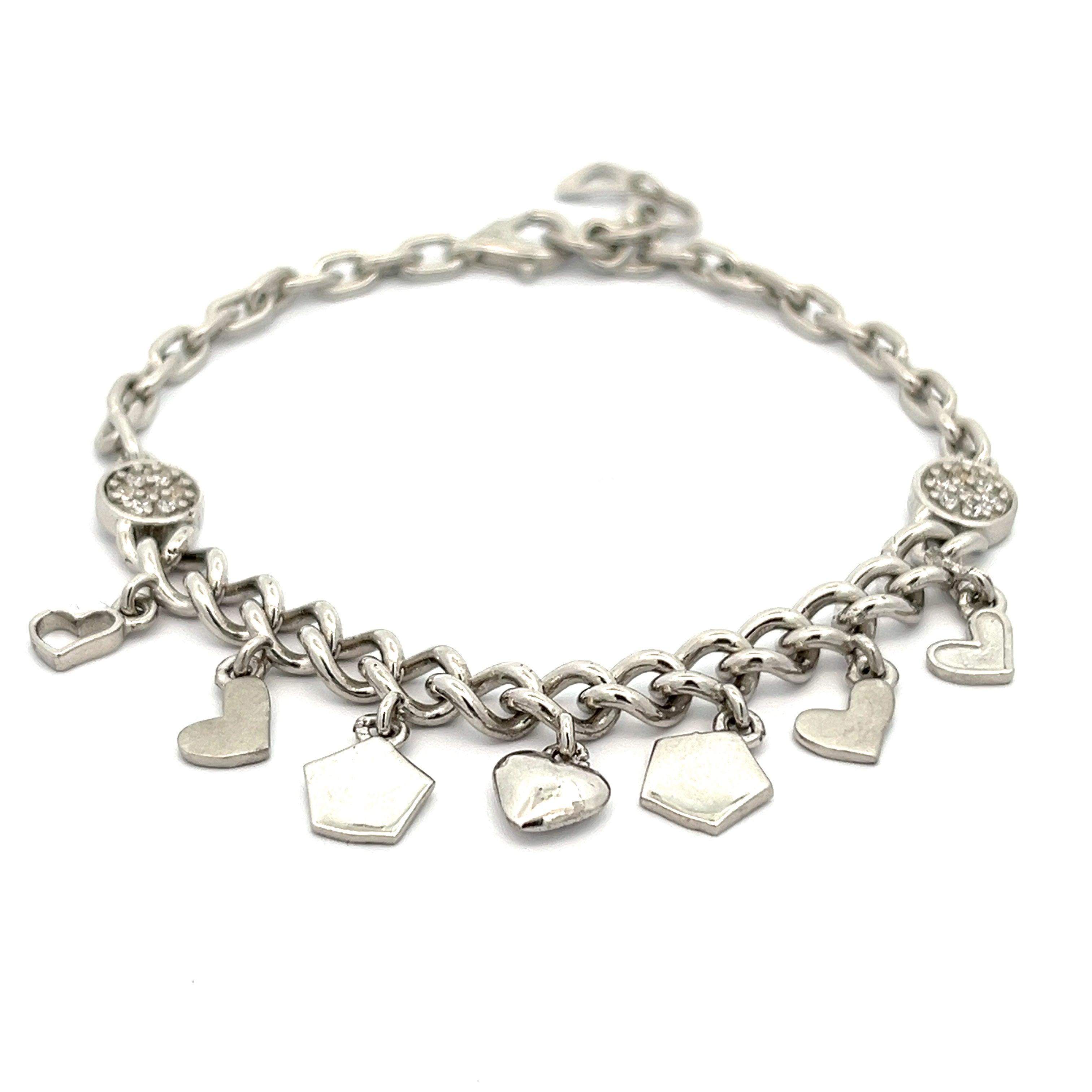 Purpleluck Ileana 925 Silver Charm Bracelet. Sterling Silver festive wear for women and girls. Gift for sister, wife and girlfriend