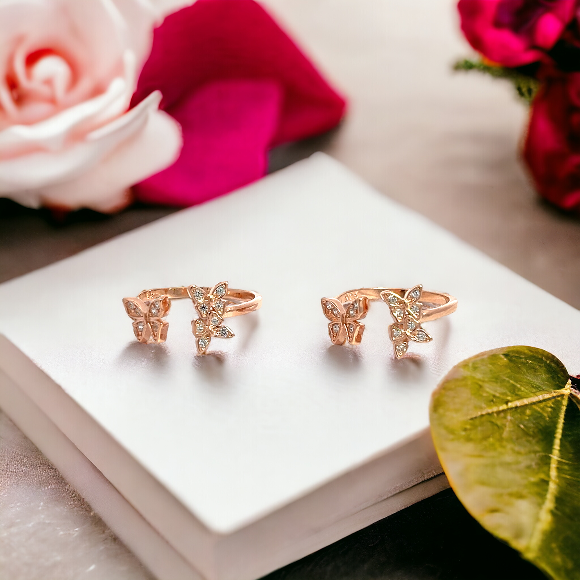 PurpleLuck Juhi 925 Silver Butterfly Toe Rings luxury Indian traditional wear