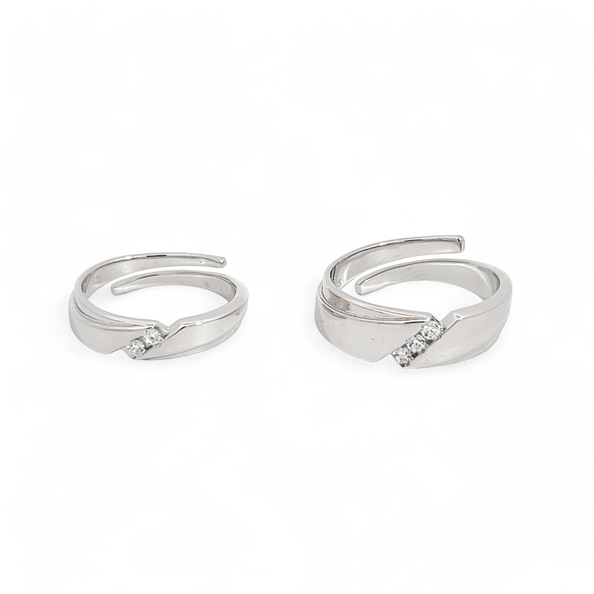 PurpleLuck Karlie 925 Silver Couple Rings Luxury adjustable elegant rings for romantic gift. Couple rings for Man and Women