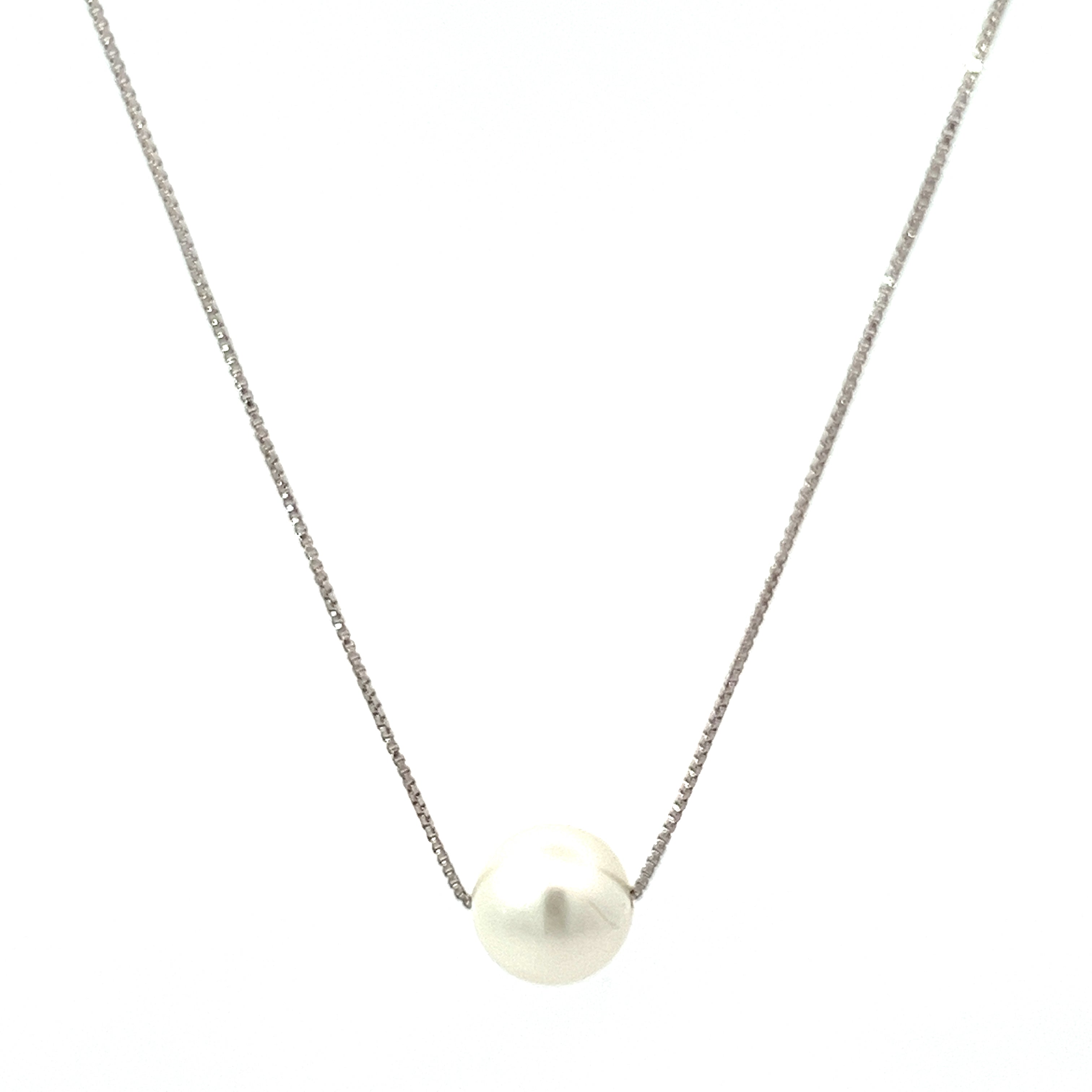 PurpleLuck Kristen Silver White Pearl Necklace Perfect for Office and party wear. Ideal gift for Women and girls