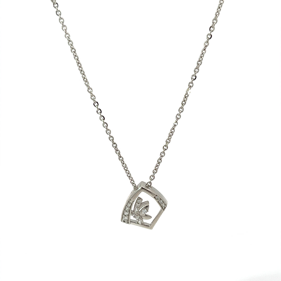PurpleLuck Olivia 925 Silver Pendant. Simple daily wear modern gift for Women and girls