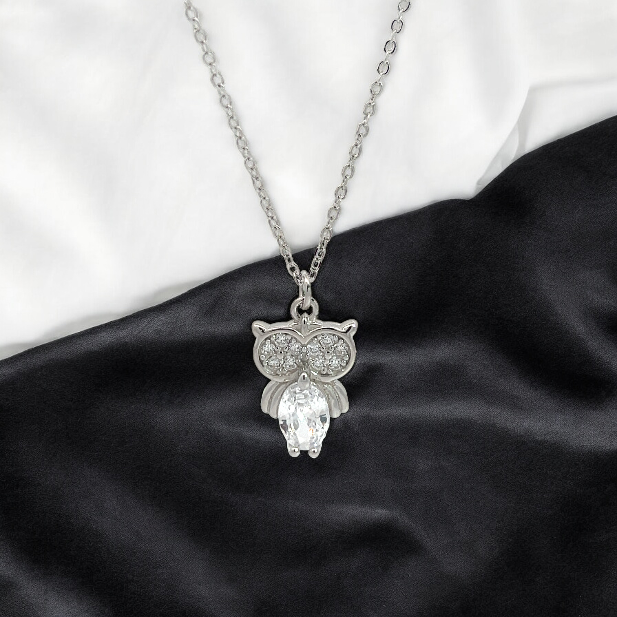 PurpleLuk Owl 925 Silver Pendant for girls and women everyday and party wear