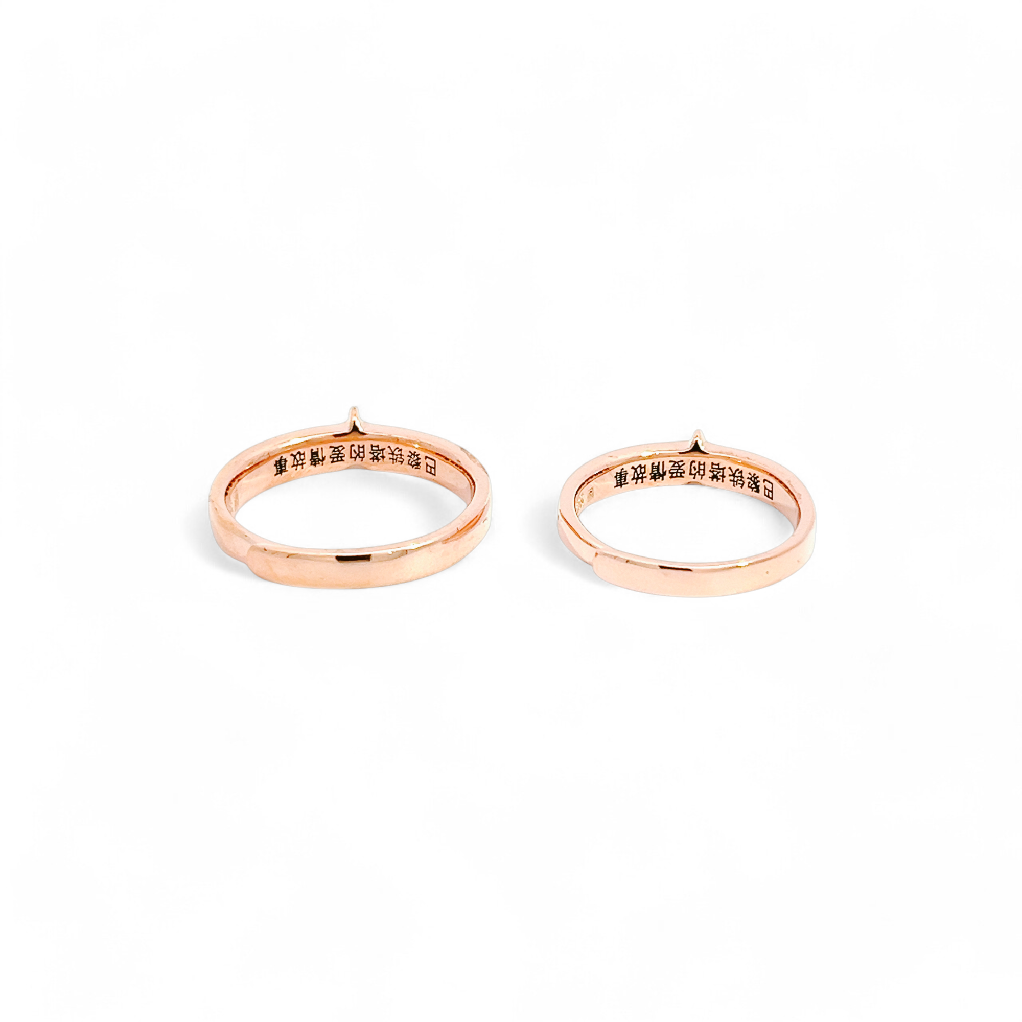 PurpleLuck Paris 925 Silver Couple Rings in Rose Gold and adjustable size