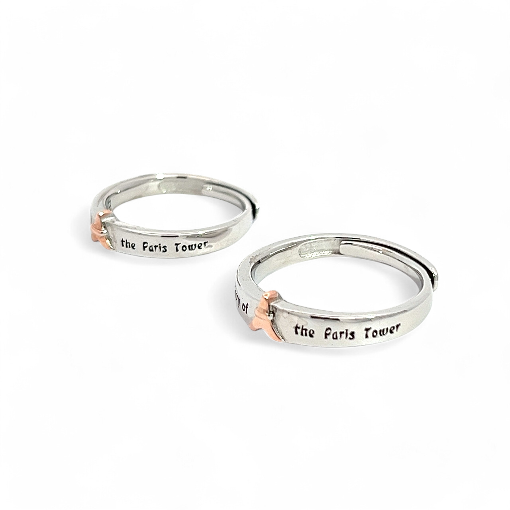Purpleluck Paris Silver Couple Rings for Valentines Day Gift- Him and Her