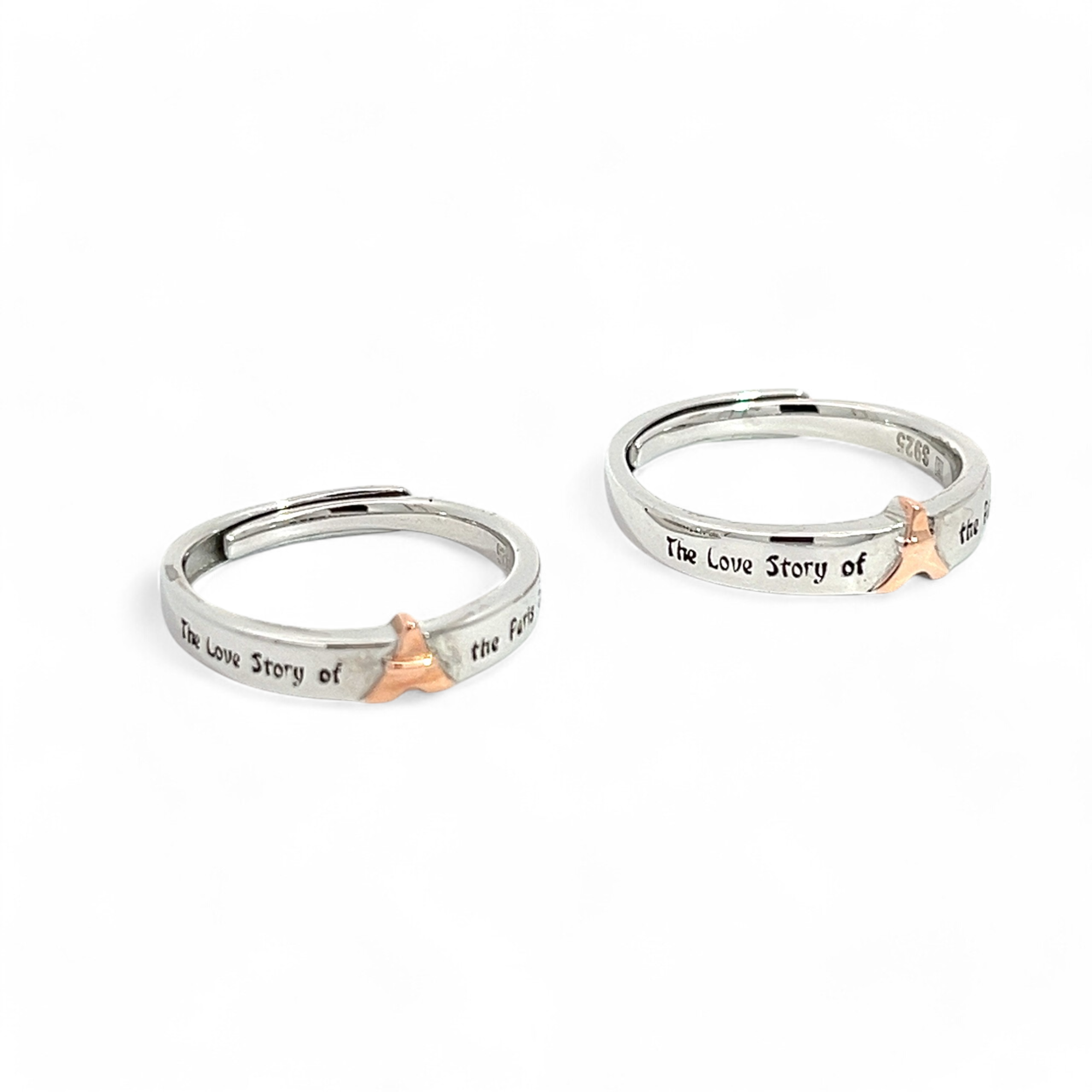 Purpleluck Paris Silver Couple Rings for Valentines Day Gift- Him and Her