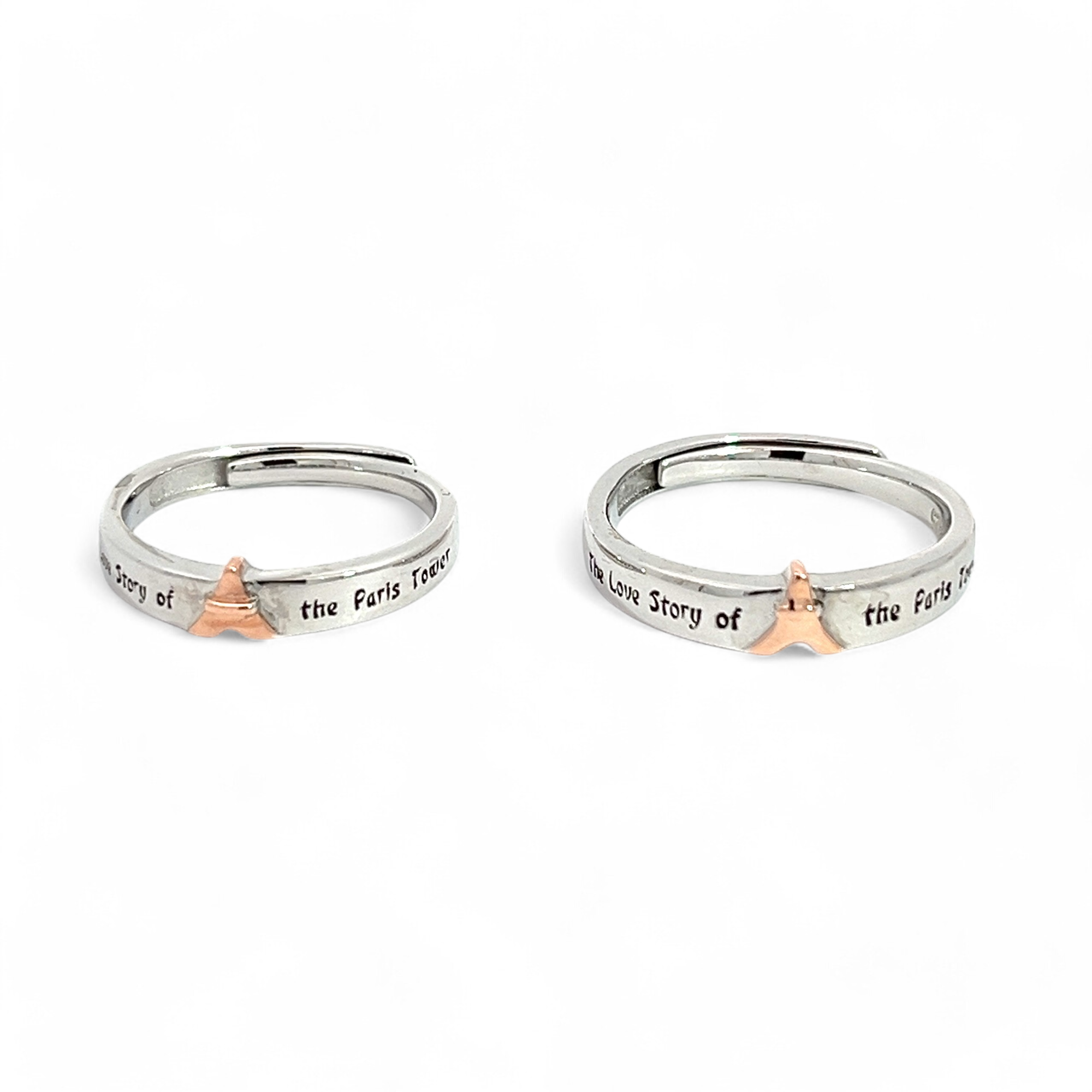 Purpleluck Paris Silver Couple Rings for Valentines Day Gift- Him and Her