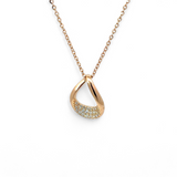PurpleLuck Rose Gold Twisted Teardrop Pendant