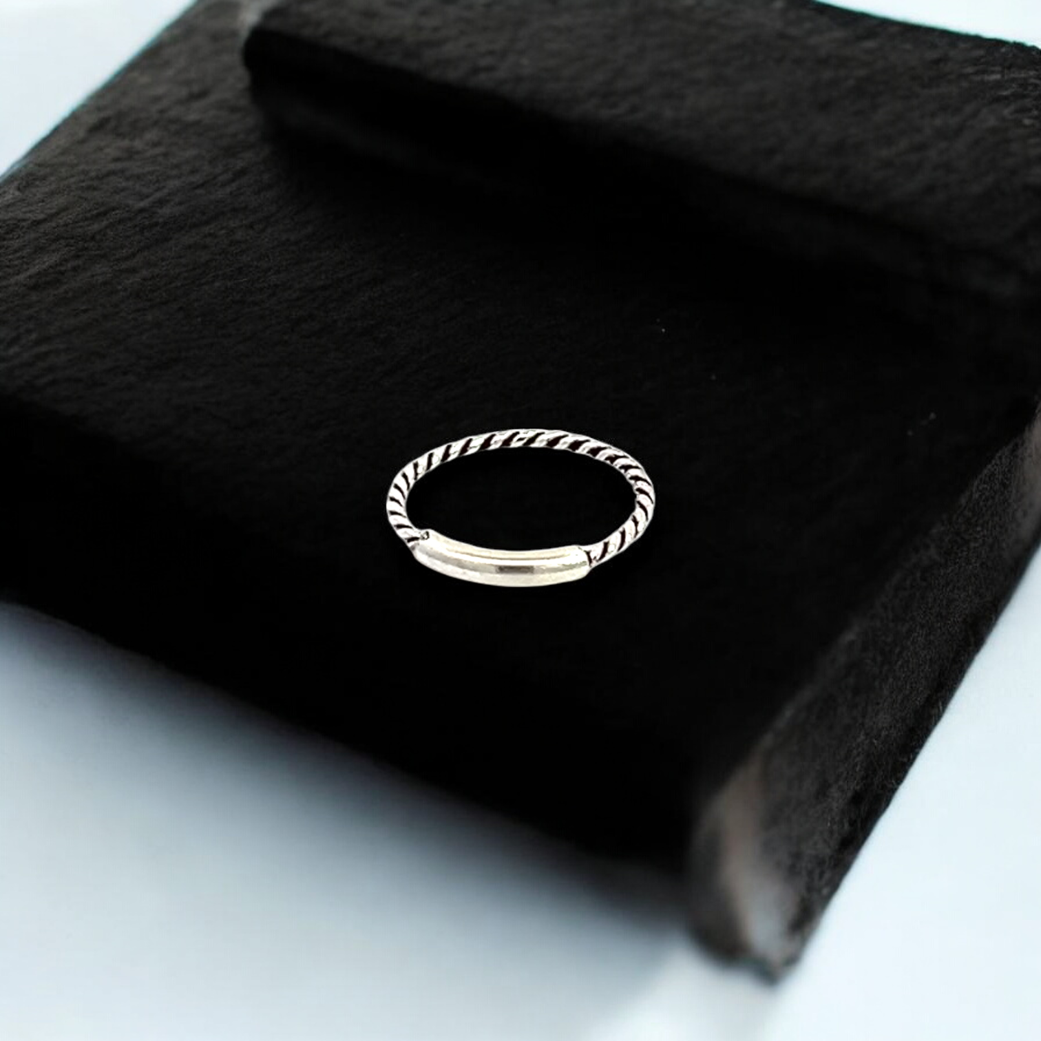 PurpleLuck Rakul Oxidized Silver Nose Pin for women and girls daily wear simple design in 925 Silver