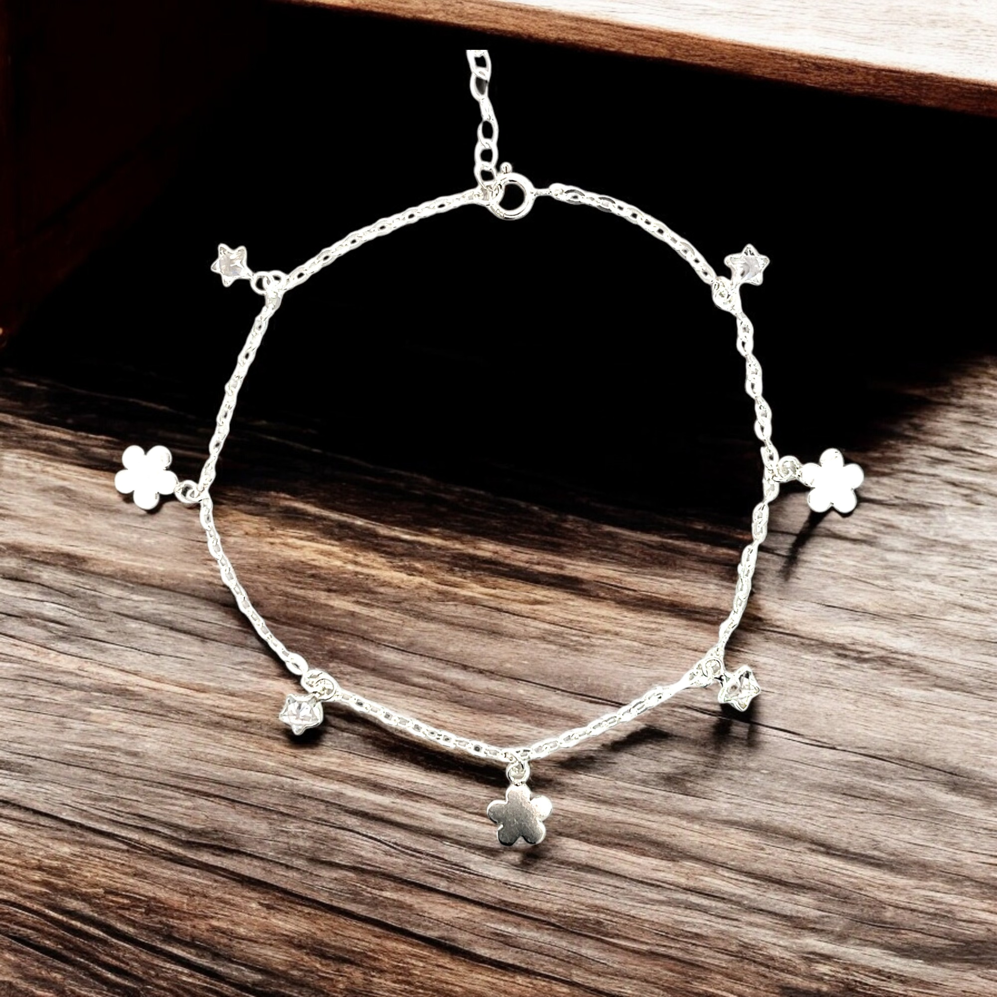 PurpleLuck- Starry Silver Anklet