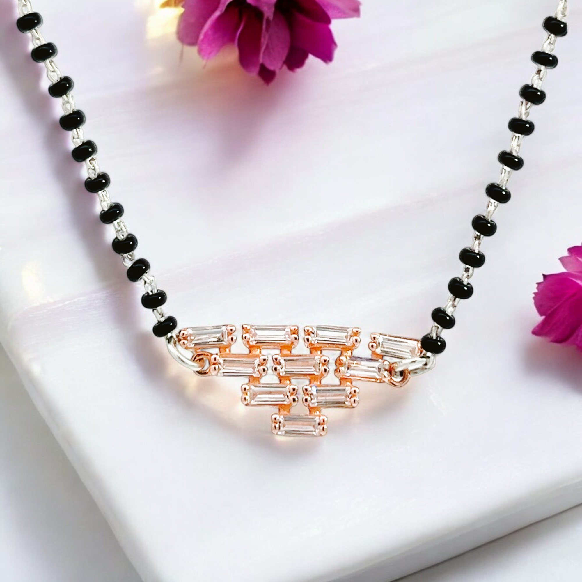 PurpleLuck Zoya Rose Gold Mangalsutra in Sterling Silver Indian traditional jewellery for women