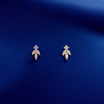 PurpleLuck Florence Rose Gold Earrings. Mini Sterling Silver Studs for Office and daily wear. Luxury Gift for Sister 