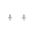 PurpleLuck Florence Rose Gold Earrings. Mini Sterling Silver Studs for Office and daily wear. Luxury Gift for Sister 