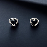 Purpleluck Teresa Oxidized Silver Earrings. Lightweight and heart shaped sterling silver earrings for girls and women