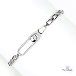 Purpleluck Minissha 925 Silver Bracelet in dainty design. Elegant charm bracelet for Women and girls. Ideal Gift for girlfriend.