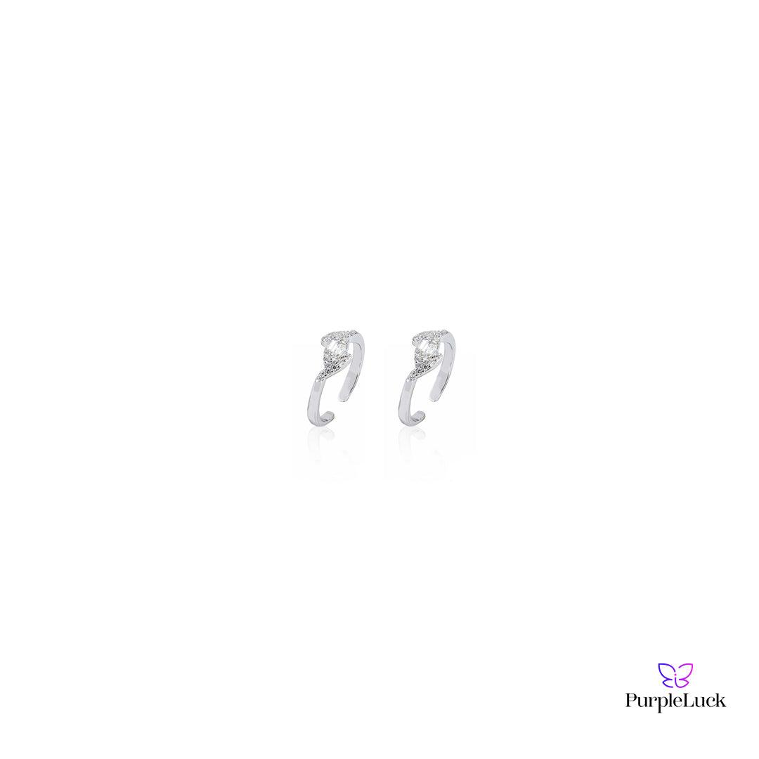 Hansika Silver Toe Rings - purpleluck.co