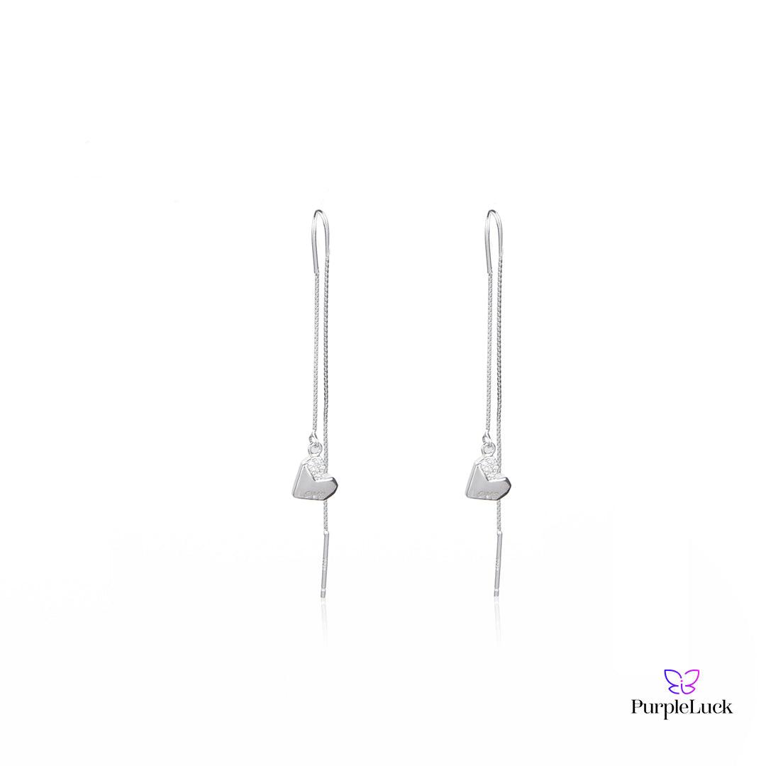 Candice Silver Thread Earrings - purpleluck.co