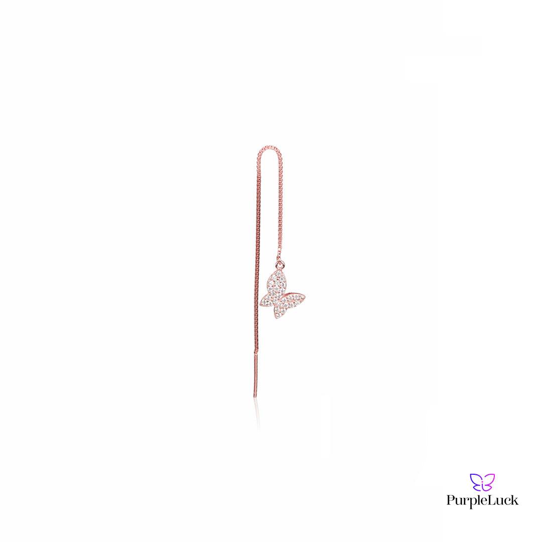 Ashley Rose Gold Thread Earrings - purpleluck.co