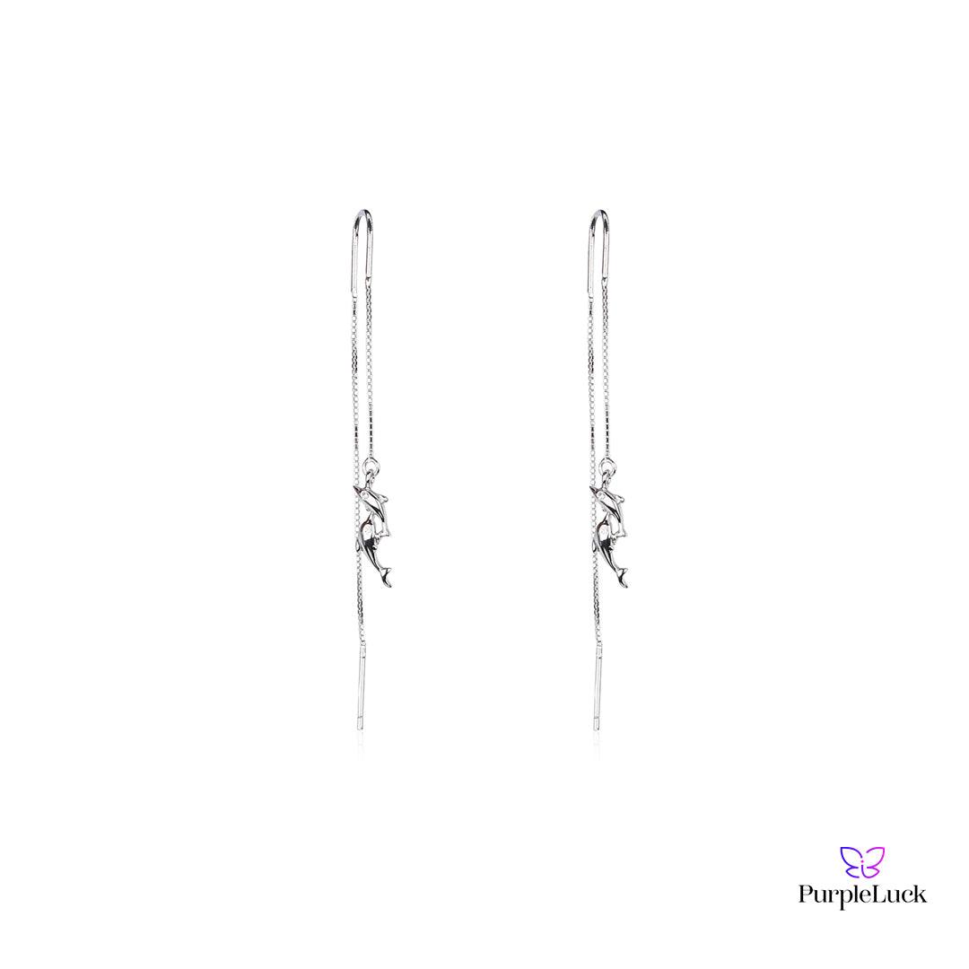 Helena Silver Thread Earrings - purpleluck.co