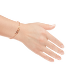 Purpleluck Silver 925 Silver Dual Entangle Bracelet in rose gold plating for girls and women. Sterling Silver bracelet for Romantic gift
