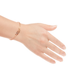 Purpleluck Silver 925 Silver Dual Entangle Bracelet in rose gold plating for girls and women. Sterling Silver bracelet for Romantic gift
