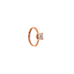 PurpleLuck Zoey 925 Silver Solitaire Ring in rose gold plating. Adjustable design and charming gift for wife and girlfriends