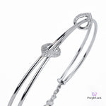 PurpleLuck Ayesha 925 Silver Bracelet Elegant adjustable modern design bracelet. Ideal gift idea for Women and girls