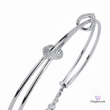 PurpleLuck Ayesha 925 Silver Bracelet Elegant adjustable modern design bracelet. Ideal gift idea for Women and girls