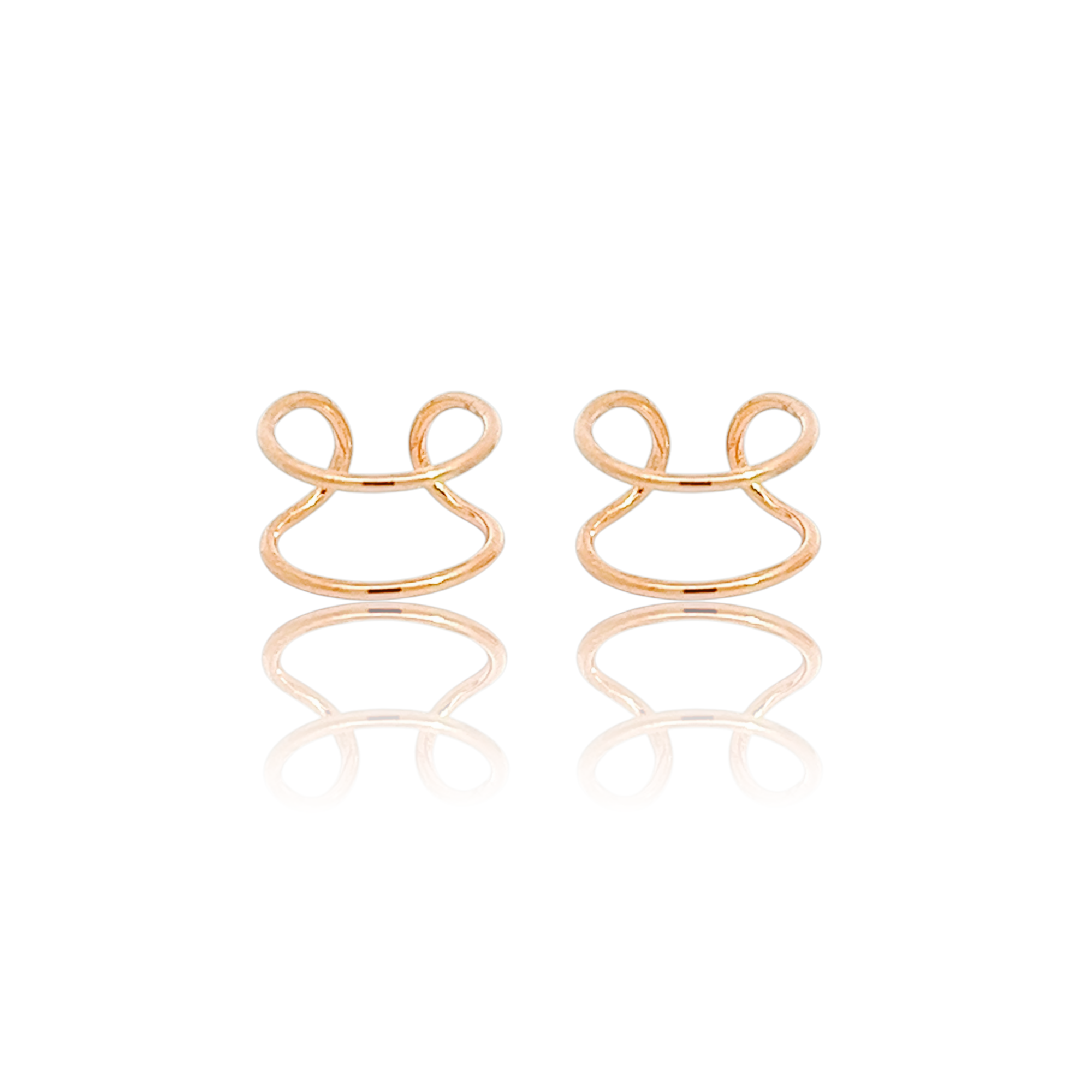 PurpleLuck Allison  Rose Gold Ear Cuffs. Sterling silver trendy and modern design for women and girls