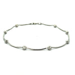 PurpleLuck Alyssa 925 Silver Anklet. Minimal sleek ankle jewellery for women and girls. Dainty single anklet